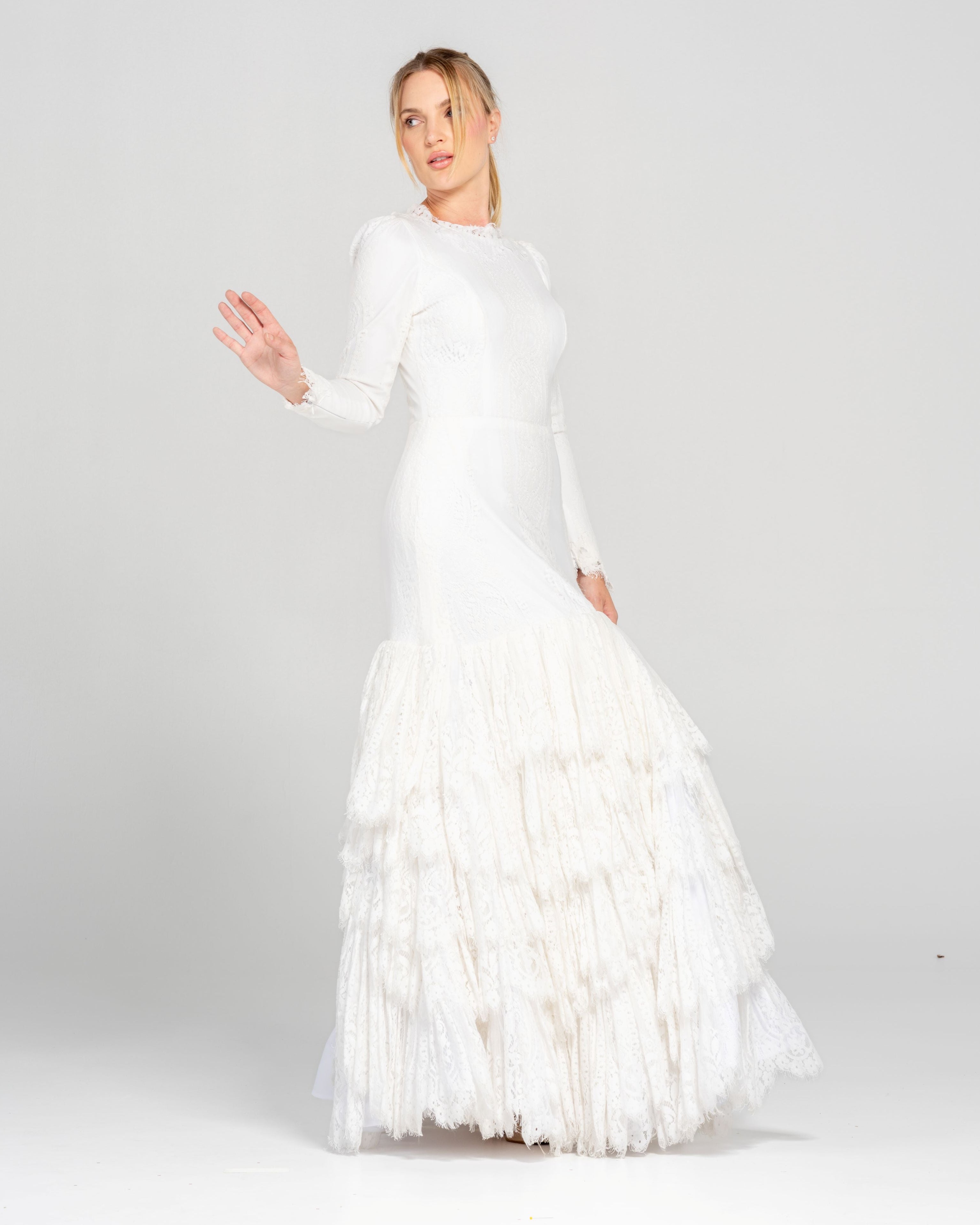 vintage engagement dress Vintage Half Sleeve Dot Tulle Wedding Dresses Koral Fairy engagement Bridal Gowns DW306 -