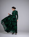 Ruched Emerald Gown