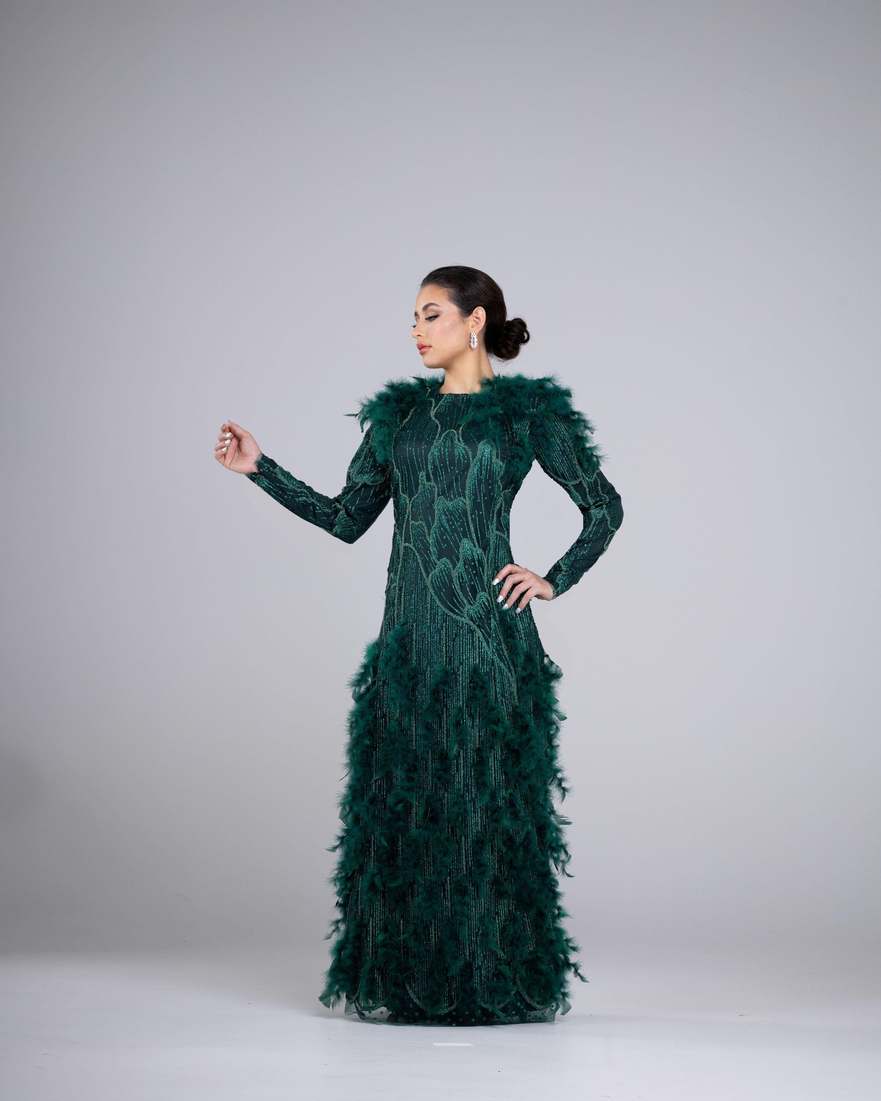 Lustrous Jade Gown 6 / Green / Try On At Home Lustrous Jade Gown 6 / Green / Try On At Home