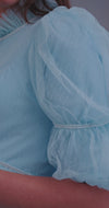 Light Blue Swiss Dot Maternity Gown