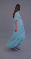 Light Blue Swiss Dot Maternity Gown