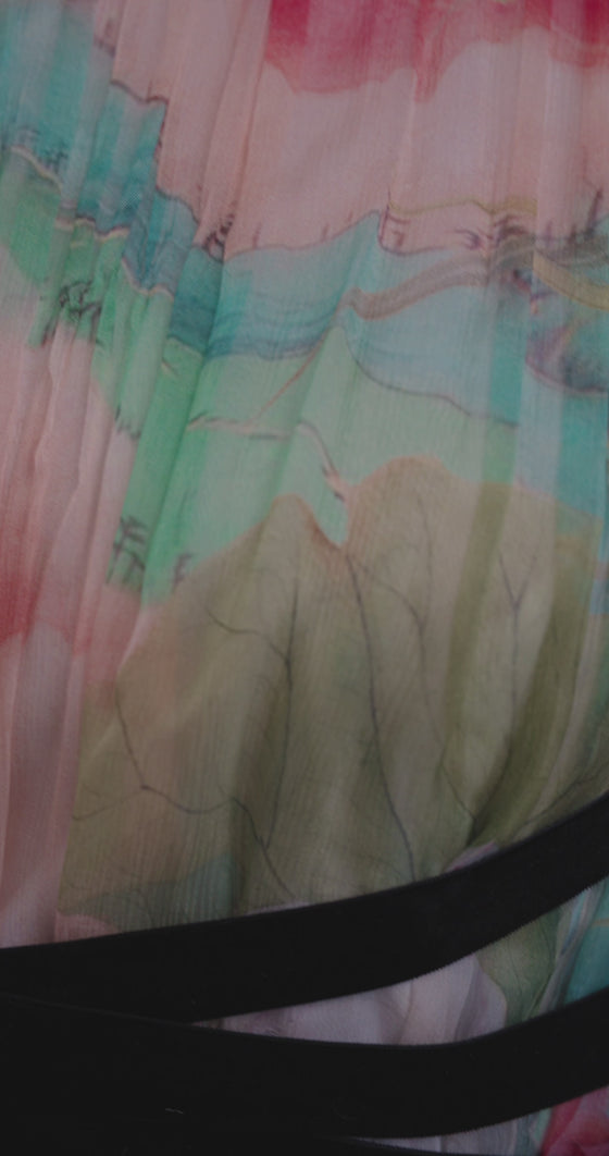 Watercolor Silk Chiffon Gown