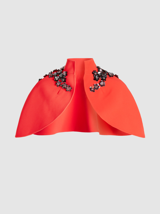 Embellished Ruffle Detail Crew Gown