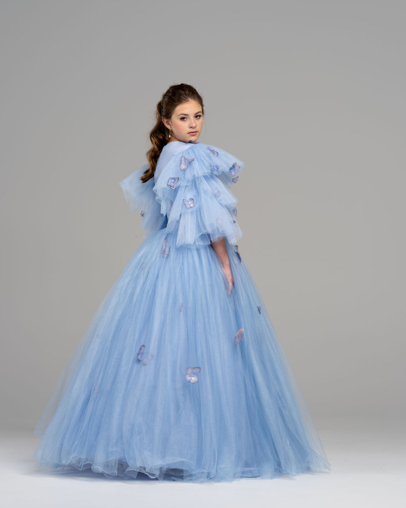 Blue Butterfly Gown 8 / Blue / 12 Day Rental Blue Butterfly Gown 8 / Blue / 12 Day Rental