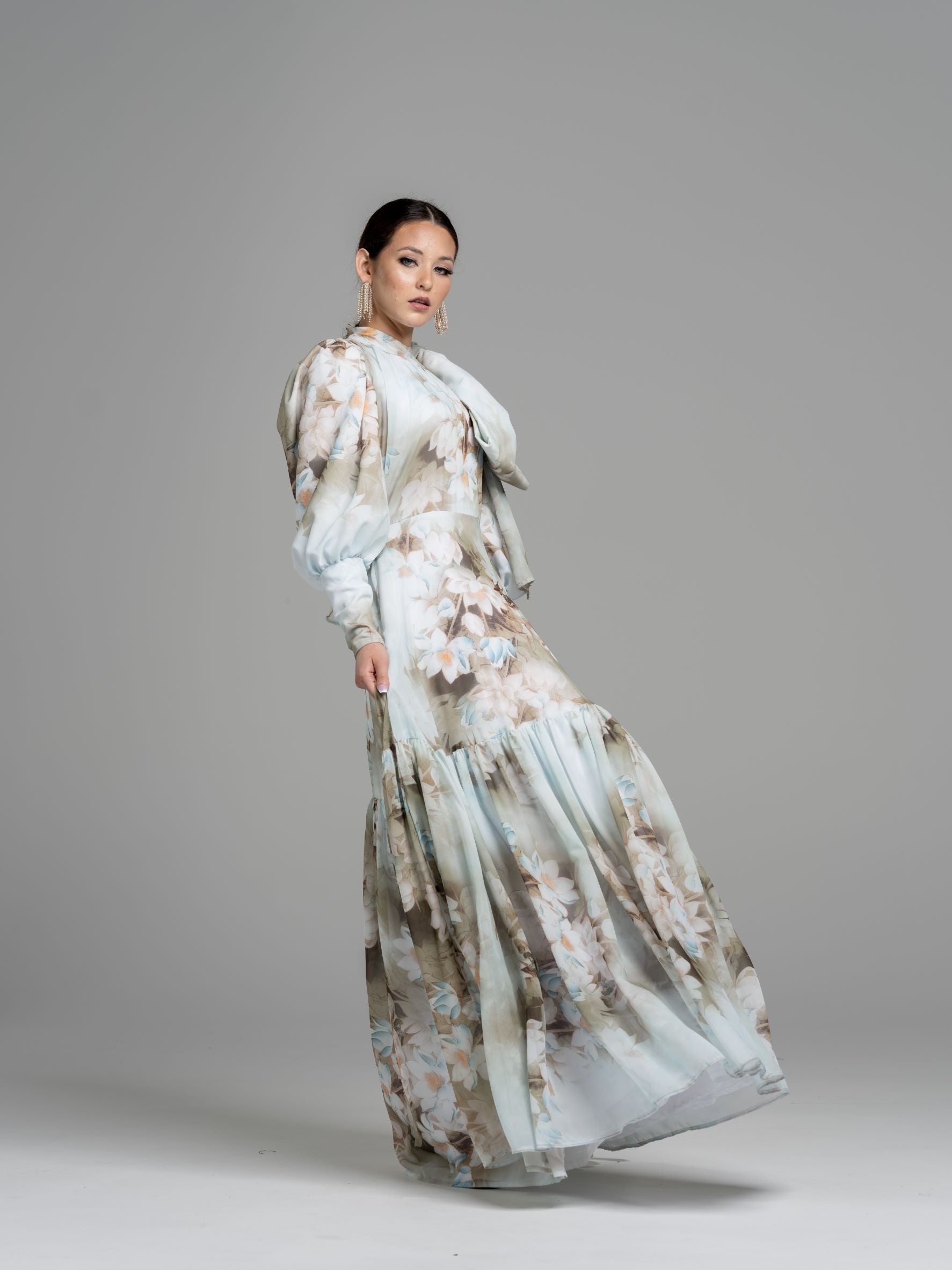 Magnolia Gown | Liylah | Modest Gown Rental 6 / Green/Champagne Multi / 12 Day Rental Magnolia Gown | Liylah | Modest Gown Rental 6 / Green/Champagne Multi / 12 Day Rental
