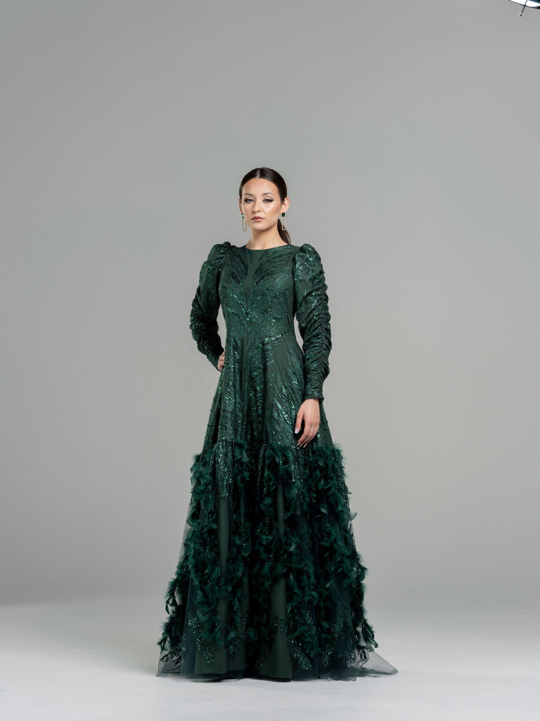 Enchanted Drop Waist Gown | Liylah | Modest Gown Rental 0 / Green / 12 Day Rental Enchanted Drop Waist Gown | Liylah | Modest Gown Rental 0 / Green / 12 Day Rental