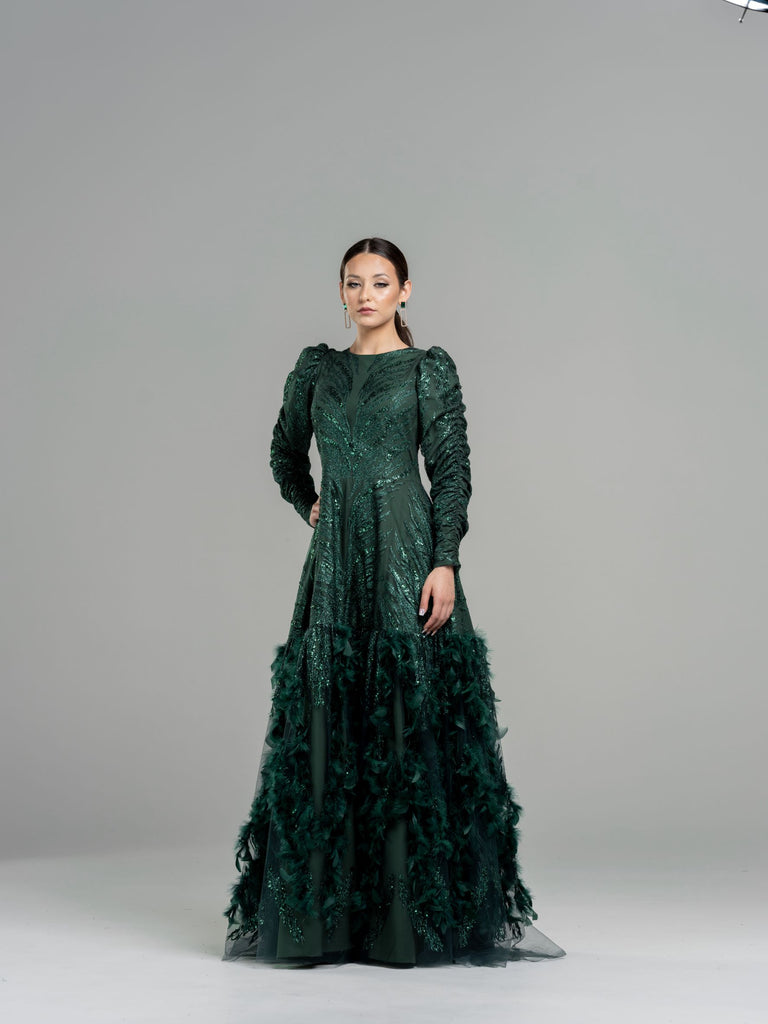 Enchanted Drop Waist Gown | Liylah | Modest Gown Rental 0 / Green / 12 Day Rental Enchanted Drop Waist Gown | Liylah | Modest Gown Rental 0 / Green / 12 Day Rental