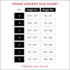 An image of a chart displaying different sizes for Spanx hosiery products.