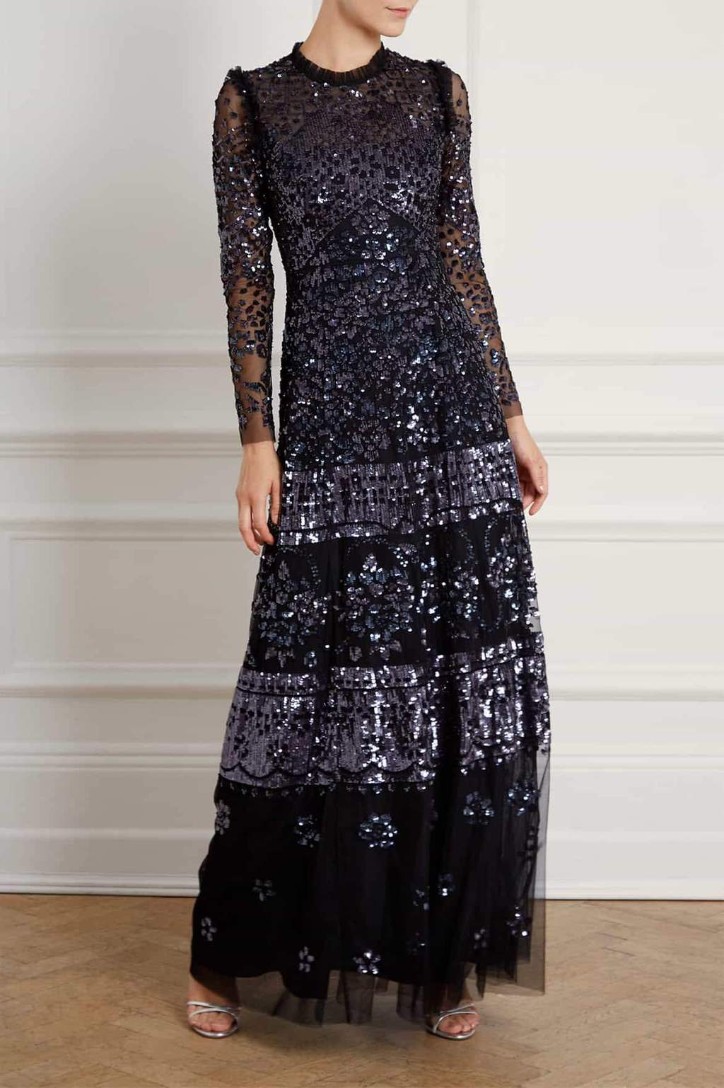 Midnight Black Beaded Gown | Liylah | Modest Gown Rental Midnight Black Beaded Gown | Liylah | Modest Gown Rental