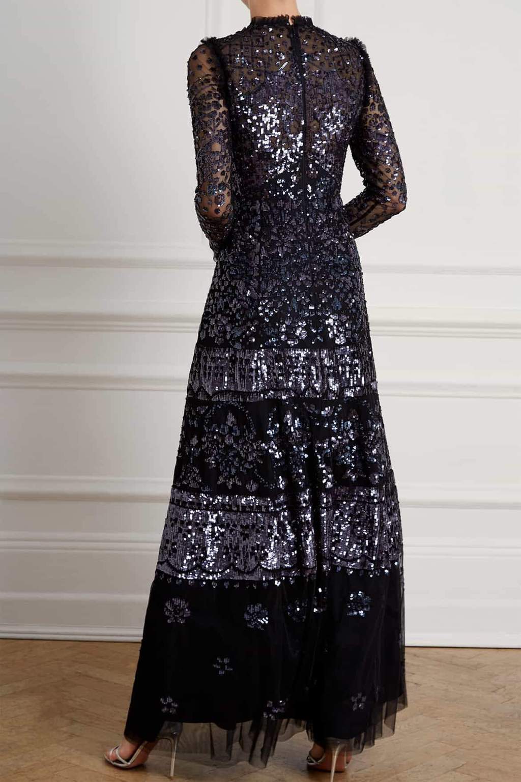 Midnight Black Beaded Gown | Liylah | Modest Gown Rental 0 / Black Midnight Black Beaded Gown | Liylah | Modest Gown Rental 0 / Black