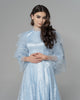 ice blue modest evening gown for rent