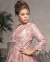 pink feather modest ball gown rent modest formal wear