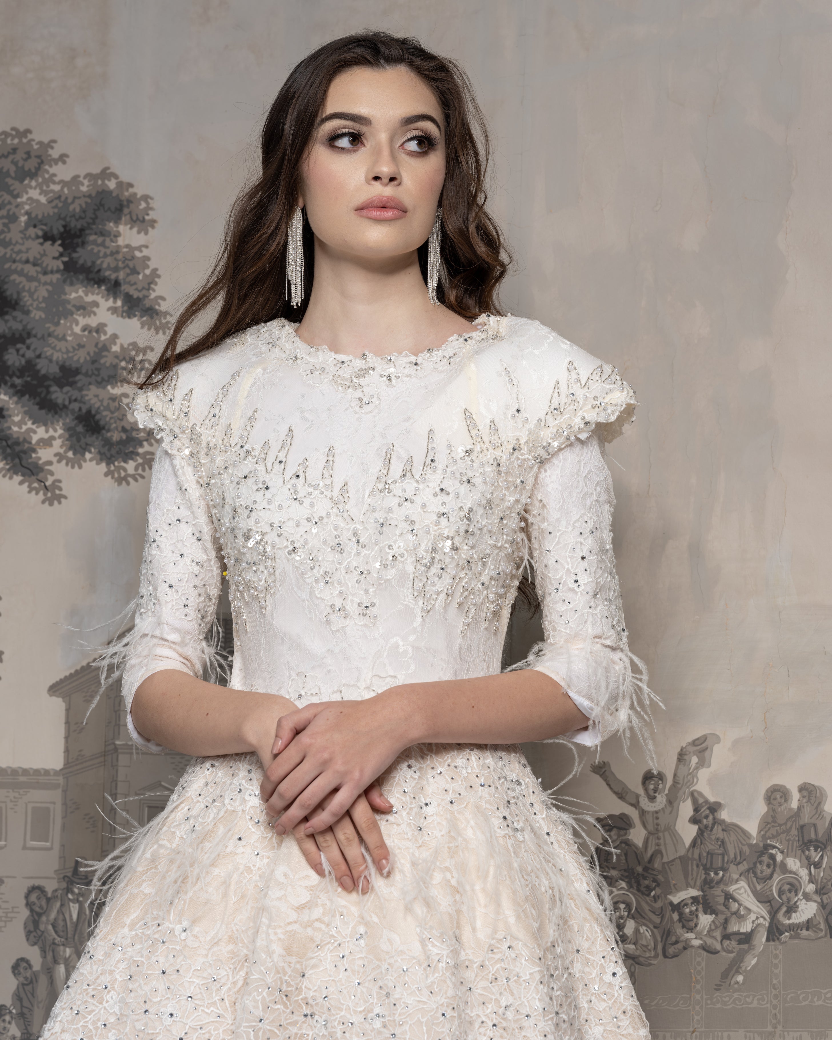champagne dress modest Champagne Modest Dress