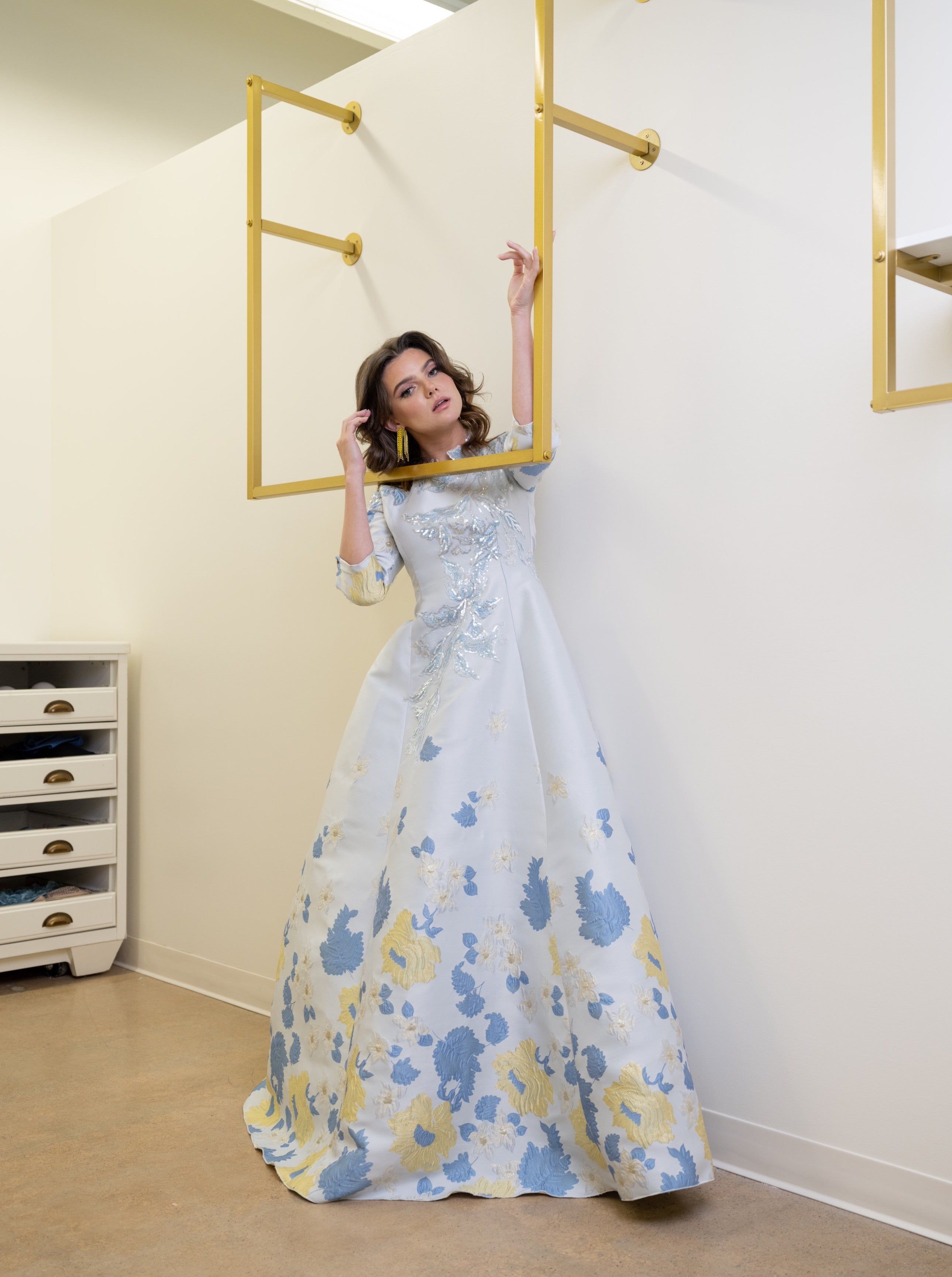Italian Sea Salt Gown | Liylah | Modest Gown Rental 6 / Powder Blue Italian Sea Salt Gown | Liylah | Modest Gown Rental 6 / Powder Blue