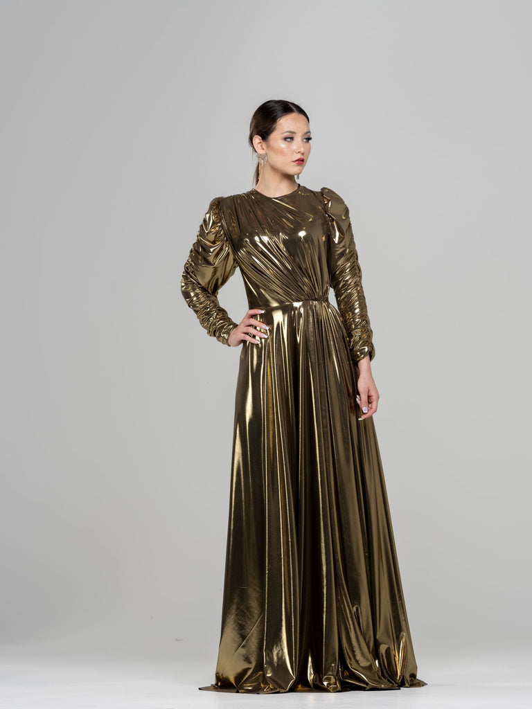 Ruched Armor Gown | Liylah | Modest Gown Rental Ruched Armor Gown | Liylah | Modest Gown Rental