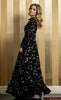 Velvet Gold & Black Dot Gown