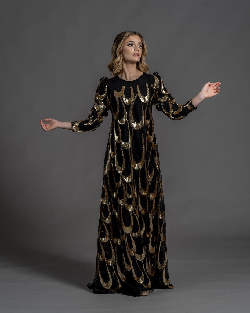 Shine A Line Gown | Liylah | Modest Gown Rental 3X / Black / 12 Day Rental Shine A Line Gown | Liylah | Modest Gown Rental 3X / Black / 12 Day Rental