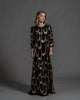 black and gold modest plus size evening gown rental 