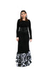 Asher Maxwell for Liylah black and white confetti bottom modest gown