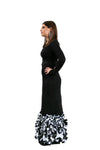 Asher Maxwell for Liylah black and white confetti bottom modest gown