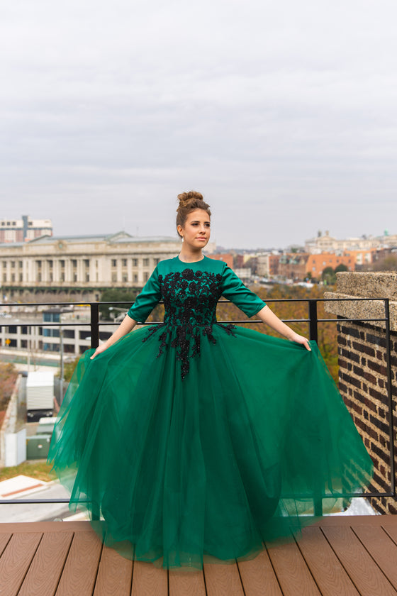green tulle dress One Shoulder (Green) small to 3XL shoulder neckline Green Tulle Short Prom Dress,