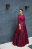 Asher Maxwell for Liylah burgundy ombre lattice modest ballgown