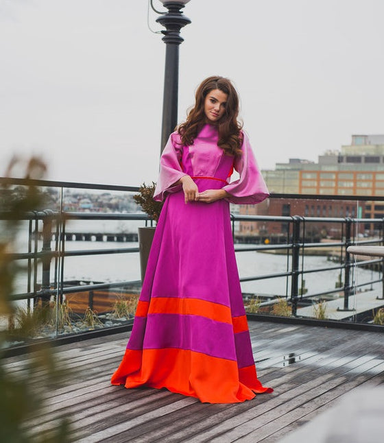 Fuchsia Power Sleeve Gown 2 Fuchsia Power Sleeve Gown 2