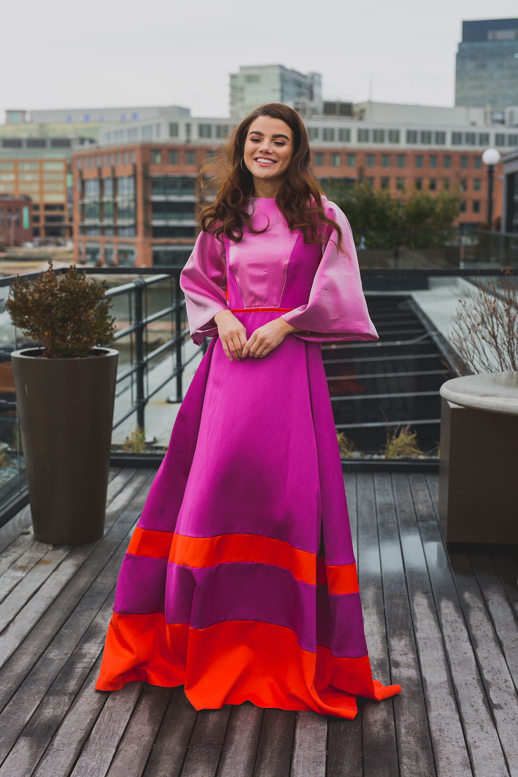 Fuchsia Power Sleeve Gown 00 Fuchsia Power Sleeve Gown 00