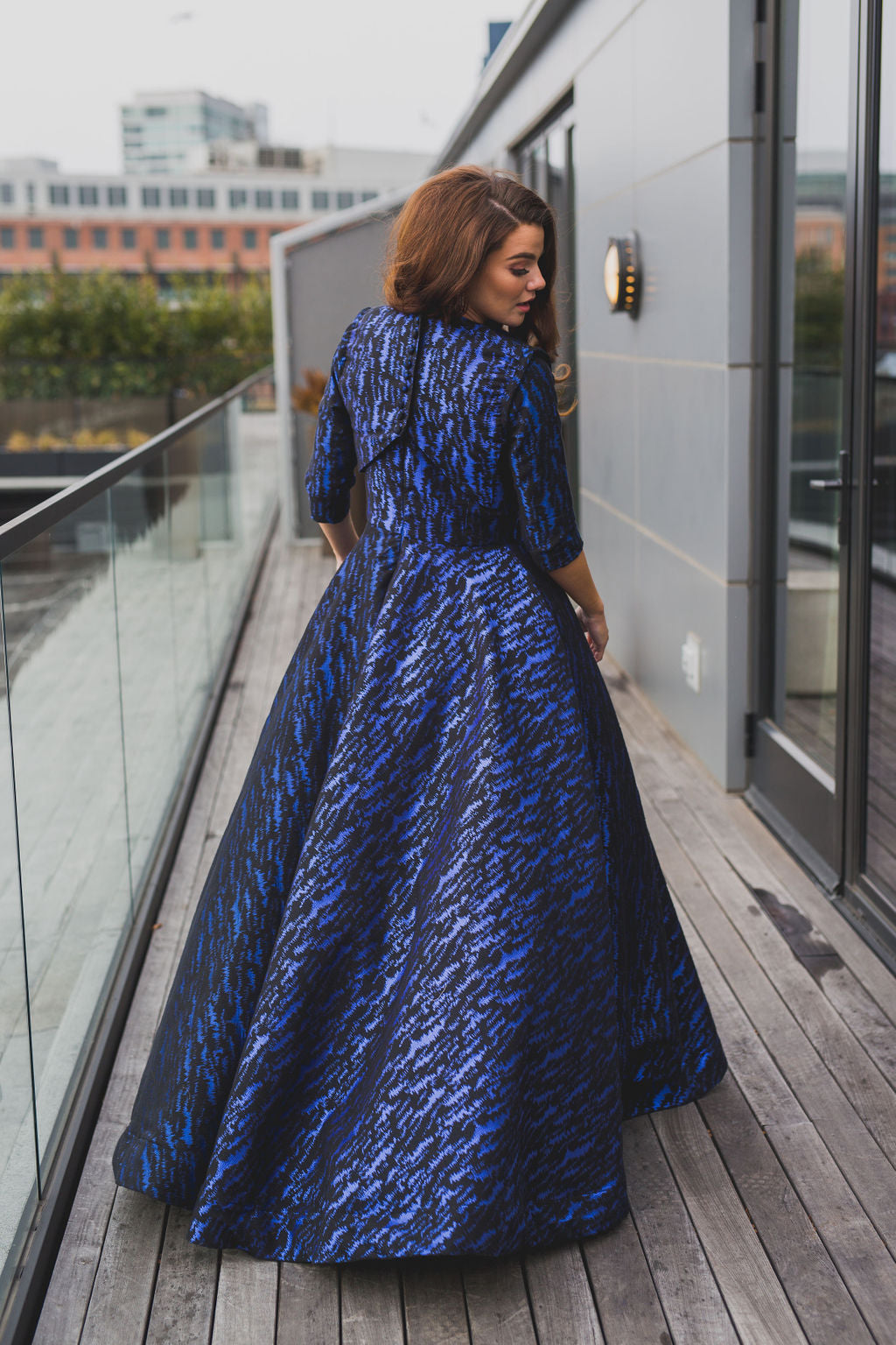 blue dress with bolero Custom Filipiniana dress for Jill. In midnight blue charmeuse with subtle draping and a matching 3d embroidered terno bolero sleeves for any day to night evening affairs. #yssainumerable #bespoke #filipiana #terno