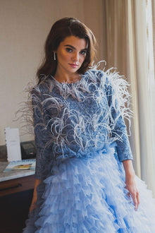  Ombré Feather Ball Gown