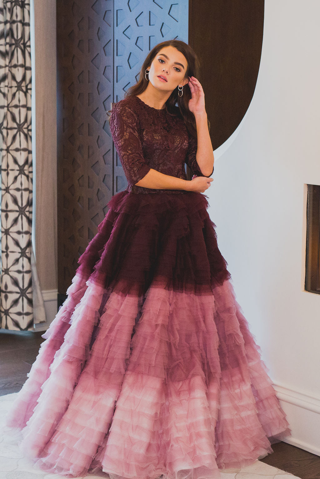Ombr Tulle Ball Gown | Liylah | Modest Gown Rental 2 Ombr Tulle Ball Gown | Liylah | Modest Gown Rental 2