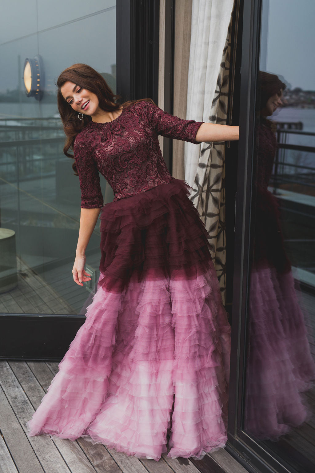 Ombr Tulle Ball Gown | Liylah | Modest Gown Rental 2 Ombr Tulle Ball Gown | Liylah | Modest Gown Rental 2