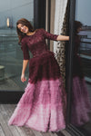 ombre tulle evening gown dress rental