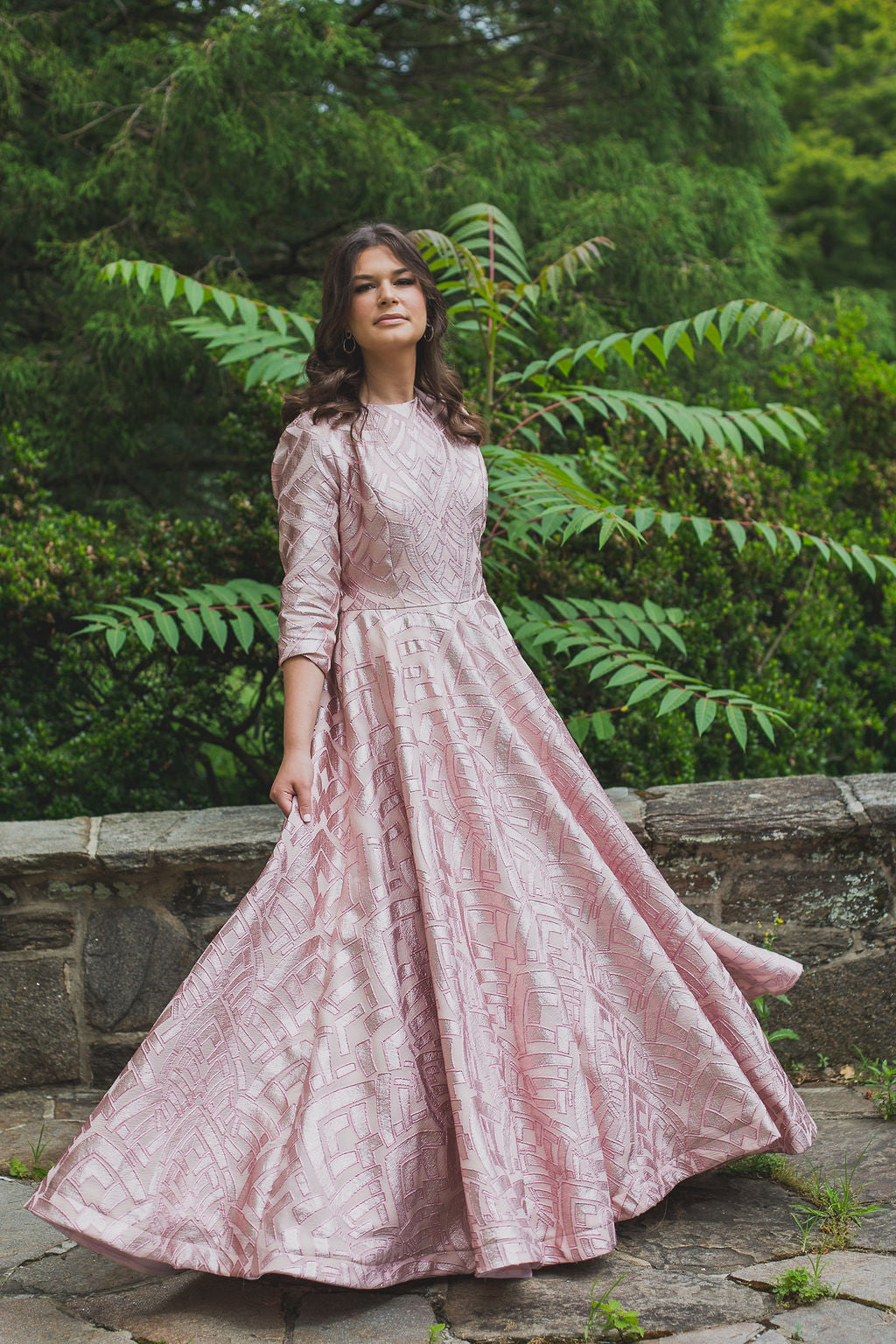 Blush Foiled Ball Gown | Liylah | Modest Gown Rental 6 / PURCHASE NOW! Blush Foiled Ball Gown | Liylah | Modest Gown Rental 6 / PURCHASE NOW!