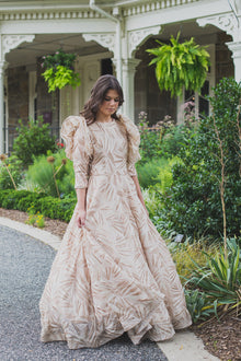  champagne modest ball gown 