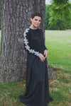 Black modest tznius maternity gown 