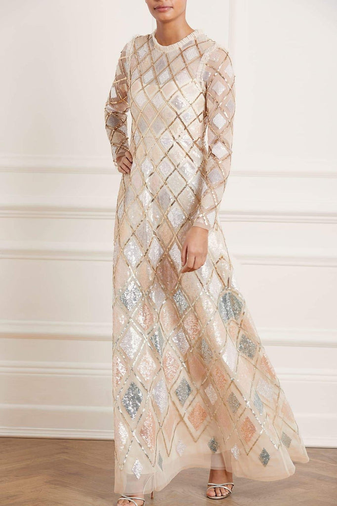 Shine Gown | Liylah | Modest Gown Rental 00 / Champagne / 12 Day Rental Shine Gown | Liylah | Modest Gown Rental 00 / Champagne / 12 Day Rental