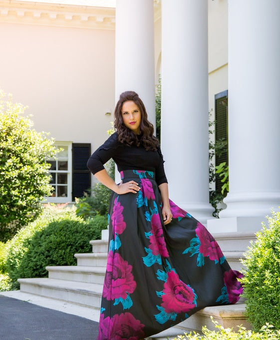 Summer Flower Splashed Gown