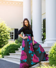  Summer Flower Splashed Gown