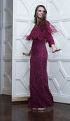 Feather Cape Gown