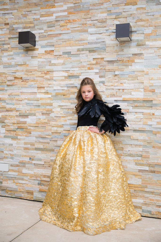 Crinkled Feather Girls Ball Gown | Liylah | Modest Gown Rental Girls 14 Crinkled Feather Girls Ball Gown | Liylah | Modest Gown Rental Girls 14