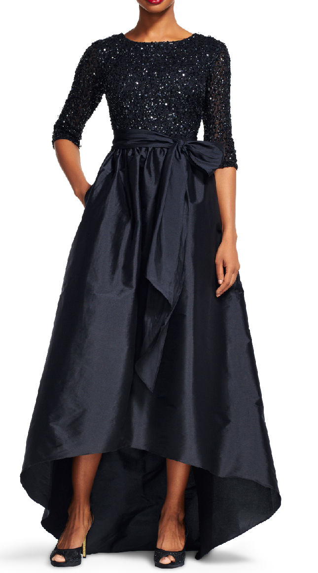 black sequin high low dress Primavera Couture 4366 - Long A-Line Dress