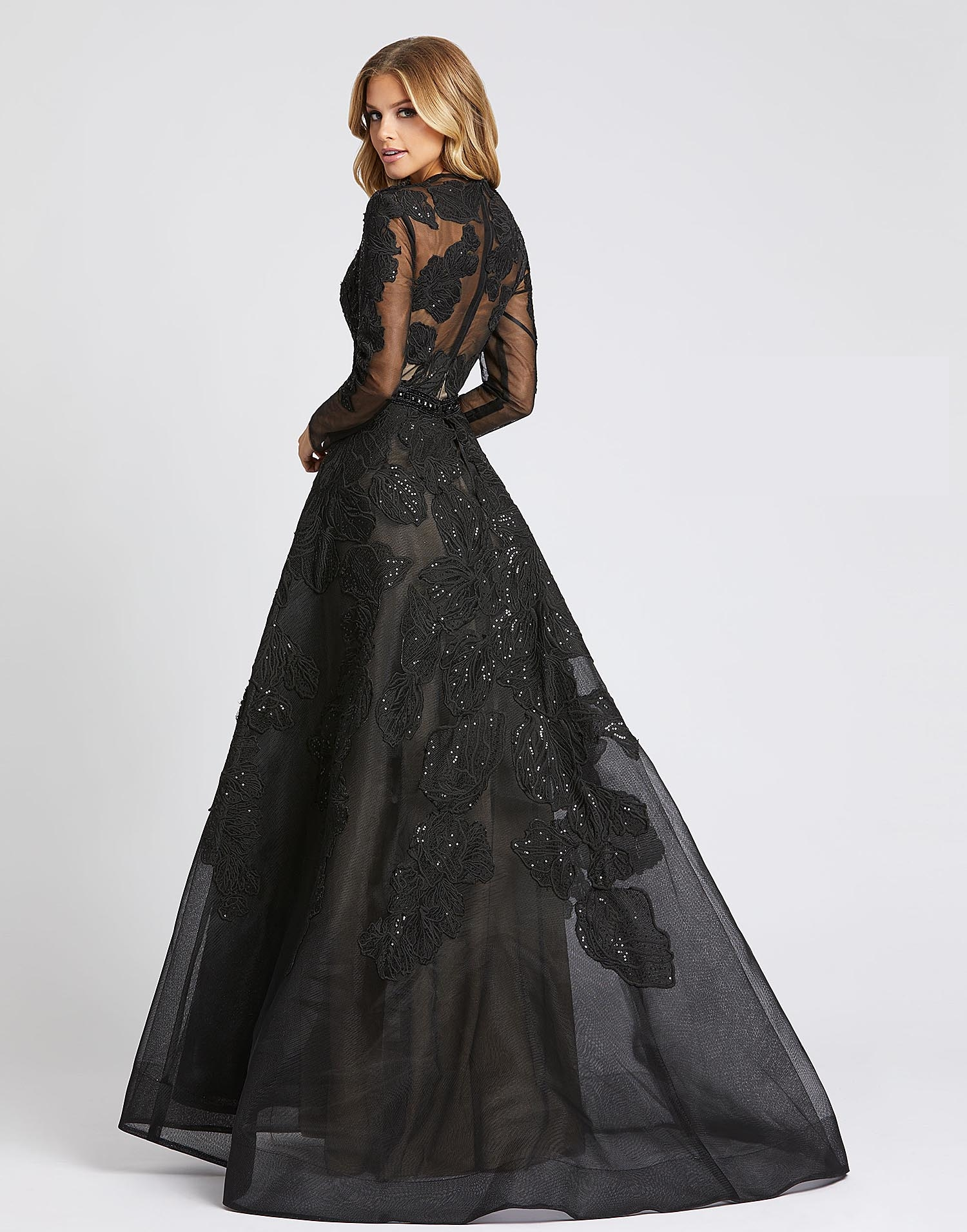 Poppy Floral Black Ball Gown Liylah Modest Gown Rental