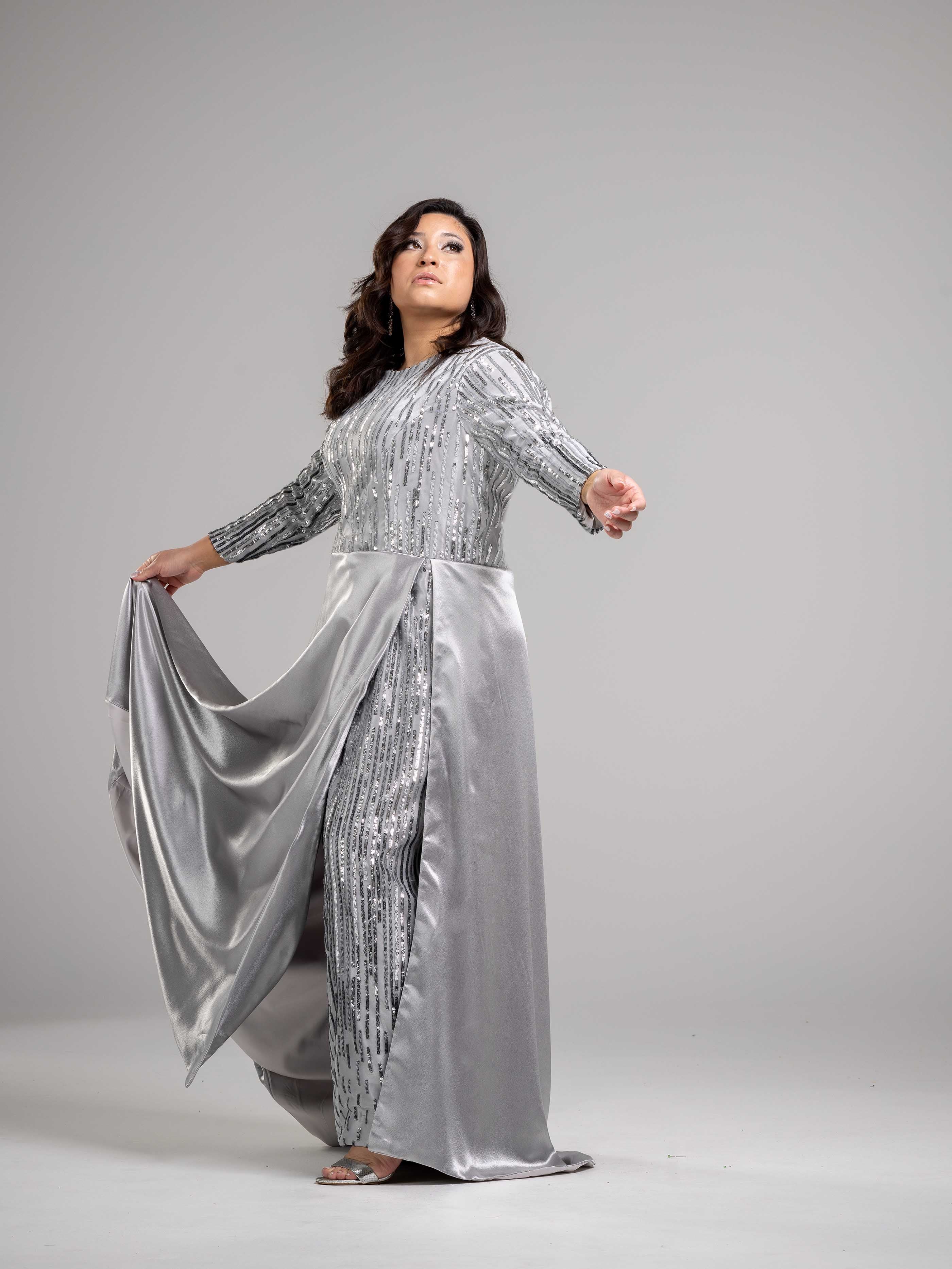 silver modest dress Sparkly Silver Sequins Evening Dresses Long Sleeve Modest Mermaid Luxury Glitter Elegant Simple Evening Gown Abendkleider Robe de Soiree Femme